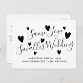 Zelfde Liefde Kleine Micro Bruiloft Downsize Wijzi Aankondigingskaart (Voorkant / Achterkant)