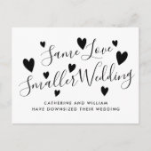 Zelfde Liefde Kleine Micro Bruiloft Downsize Wijzi Aankondigingskaart (Voorkant)