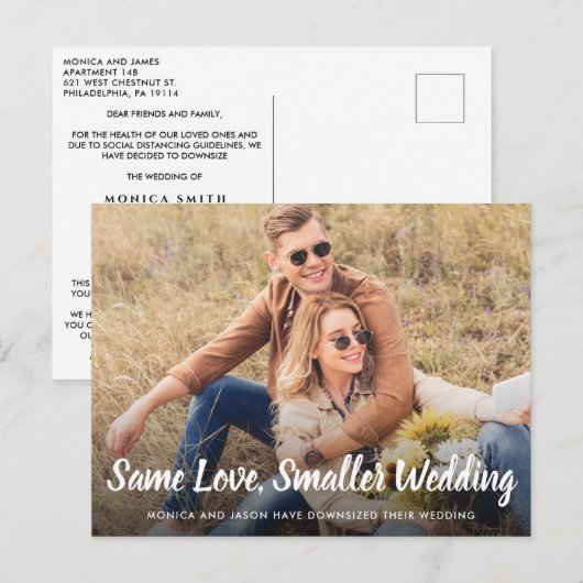 Zelfde Liefde Kleinere Aangepaste Trouwfoto Aankondigingskaart (Voorkant / Achterkant)