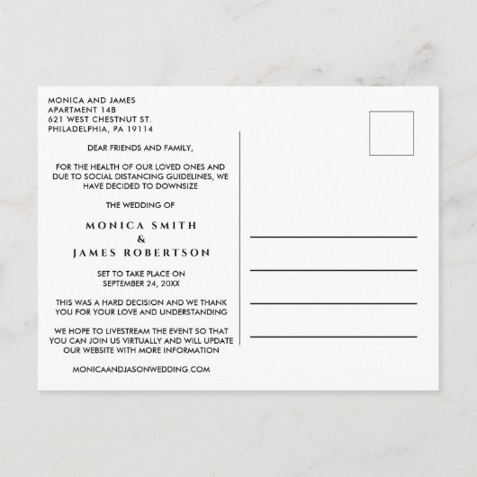 Zelfde Liefde Kleinere Aangepaste Trouwfoto Aankondigingskaart (Achterkant)