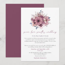 Zelfde Liefde Kleinere Bruiloft Florale Roze Decor Aankondiging