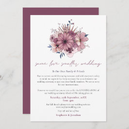 Zelfde Liefde Kleinere Bruiloft Florale Roze Detai Aankondiging