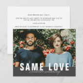 Zelfde liefde Kleinere bruiloft Foto aankondiging (Voorkant / Achterkant)