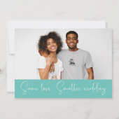 Zelfde Liefde Kleinere Bruiloft Foto Teal Aankondiging (Voorkant)