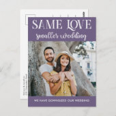 Zelfde liefde kleinere bruiloft met eenvoudige fot briefkaart (Voorkant / Achterkant)