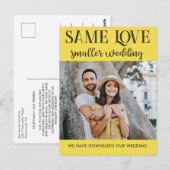 Zelfde liefde kleinere bruiloft met eenvoudige fot briefkaart (Voorkant / Achterkant)