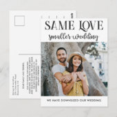 Zelfde liefde kleinere bruiloft met eenvoudige fot briefkaart (Voorkant / Achterkant)