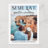 Zelfde liefde kleinere bruiloft met eenvoudige fot briefkaart (Voorkant)