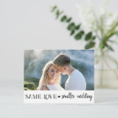 Zelfde liefde kleinere bruiloft met eenvoudige fot briefkaart (Staand voorkant)