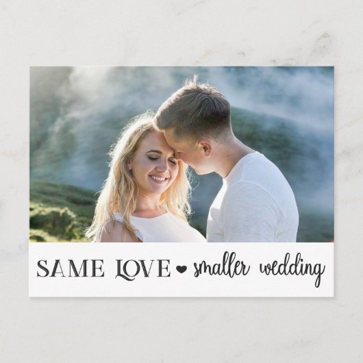 Zelfde liefde kleinere bruiloft met eenvoudige fot briefkaart (Voorkant)
