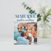Zelfde liefde kleinere bruiloft met eenvoudige fot briefkaart (Staand voorkant)