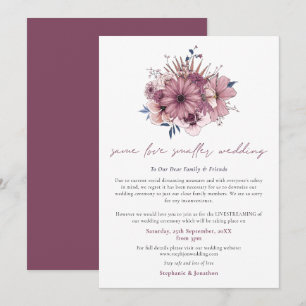 Zelfde liefde Kleinere bruiloft Ondermaatse roze F Aankondiging