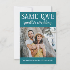 Zelfde liefde kleinere bruiloft verkleind simpele