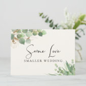 Zelfde Liefde Kleinere Huwelijk Eucalyptus Aankondiging (Staand voorkant)