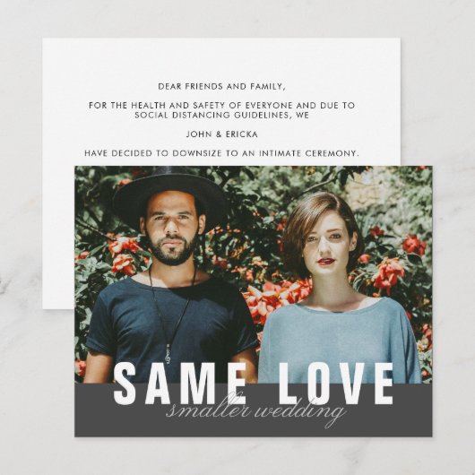 Zelfde Liefde Kleinere Huwelijksfoto Aankondiging (Voorkant / Achterkant)
