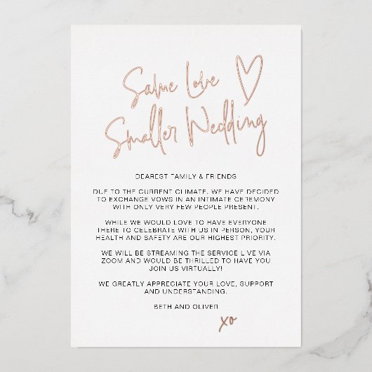 Zelfde Liefde Kleinere Wedding Real Folie Aankondi Folie Uitnodiging (Voorkant)