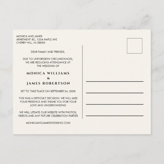 Zelfde liefde kleinere weduwnaar Eucalyptus Cream Aankondigingskaart (Achterkant)