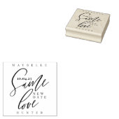 Zelfde Liefde Nieuwe Bruiloft Datum Elegante Kalli Rubberstempel (Gestempeld)