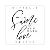 Zelfde Liefde Nieuwe Bruiloft Datum Elegante Kalli Rubberstempel (Afrduk)