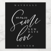 Zelfde Liefde Nieuwe Bruiloft Datum Elegante Kalli Wijn Etiket (Enkel label)