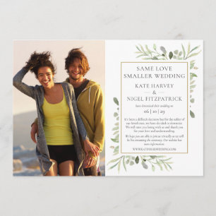 Zelfde liefde Verminderde Micro Wedding Aankondigi Kaart