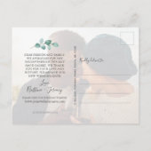 Zelfde liefde verschillende datum eucalyptus zwart aankondigingskaart (Achterkant)