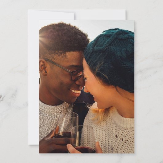 Zelfde liefde verschillende datum eucalyptus zwart save the date (Achterkant)