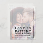 Zelfde liefde verschillende datum vervaagd foto ty aankondigingskaart (Voorkant / Achterkant)