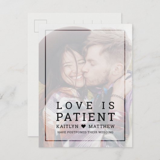 Zelfde liefde verschillende datum vervaagd foto ty aankondigingskaart (Voorkant / Achterkant)