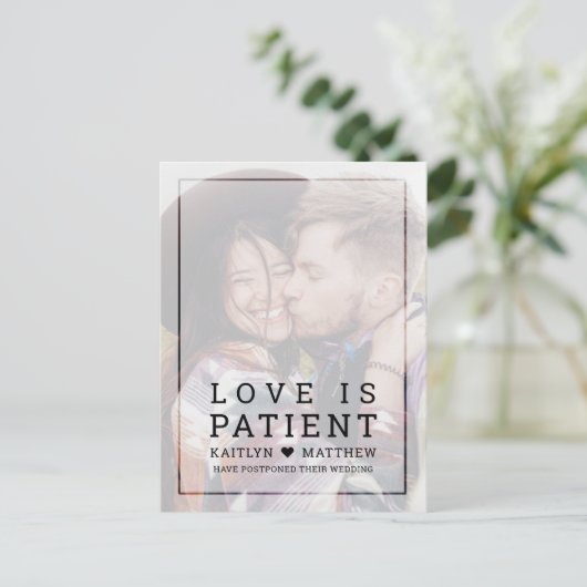 Zelfde liefde verschillende datum vervaagd foto ty aankondigingskaart (Staand voorkant)