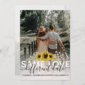 Zelfde liefdesandere datum Zonnebloem Weddenfoto Aankondiging (Voorkant / Achterkant)