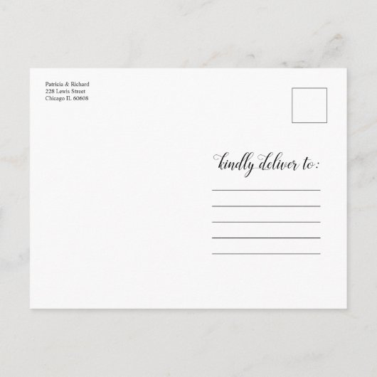 Zelfde liefdesbruiloft kleiner huwelijk briefkaart (Achterkant)