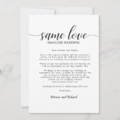 Zelfde liefdesbruiloft kleiner huwelijk kaart (Achterkant)
