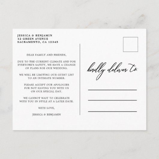 Zelfde liefdesdiepere bruiloft | Bijwerken bruilof Aankondigingskaart (Achterkant)