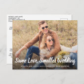 Zelfde liefdesfoto kleiner verkleind huwelijk aankondigingskaart (Voorkant / Achterkant)