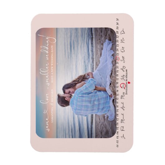 Zelfde liefdeskleinere bruiloft Sparen de Datum Fo Magneet (Verticaal)