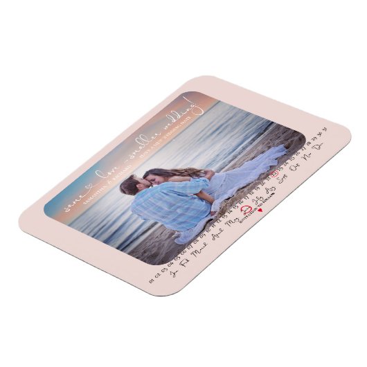 Zelfde liefdeskleinere bruiloft Sparen de Datum Fo Magneet (Linkerzijde)