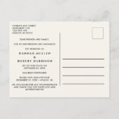 Zelfde liefdesnieuwe datum Eucalyptus Cream Wedden Aankondigingskaart (Achterkant)