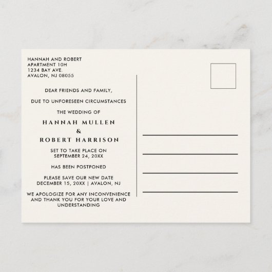 Zelfde liefdesnieuwe datum Eucalyptus Cream Wedden Aankondigingskaart (Achterkant)