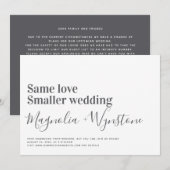 Zelfde liefdesuitnodiging voor kleinere bruiloft kaart (Voorkant / Achterkant)