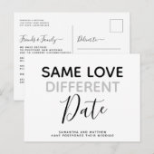 Zelfde liefdesverschillende datum Eenvoudig modern Briefkaart (Voorkant / Achterkant)