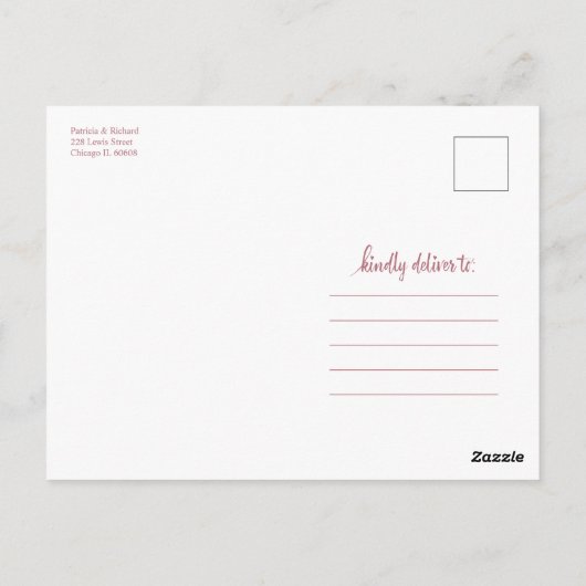 Zelfde Love Cute Heart Downsize Weddenschap Briefk Briefkaart (Achterkant)