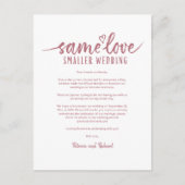 Zelfde Love Cute Heart Downsize Weddenschap Briefk Briefkaart (Voorkant)