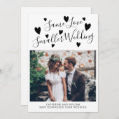 Zelfde Love Smaller Weddenschap Downsiving Hearts Aankondiging (Voorkant / Achterkant)