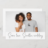 Zelfde Love Smaller Weddenschap Downsize Foto scri Aankondiging (Voorkant / Achterkant)