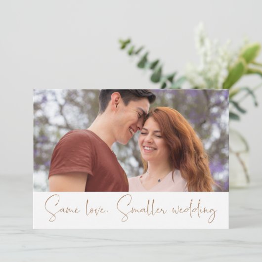 Zelfde Love Smaller Weddenschap Foto Script Gold W (Staand voorkant)