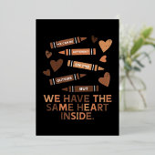 Zelfde maand voor zwarte hartgeschiedenis folie feestdagenkaart (Staand Voorkant)