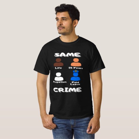 Zelfde misdaad t-shirt (Voorkant volledig)