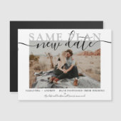 Zelfde plan nieuwe datum moderne typografie foto (Voorkant / Achterkant)