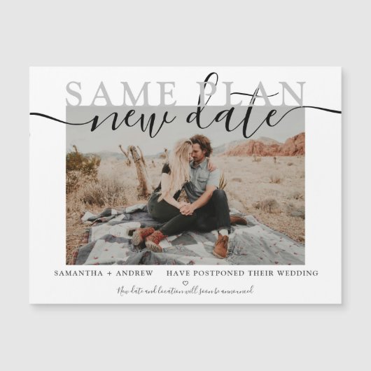 Zelfde plan nieuwe datum moderne typografie foto (Voorkant)